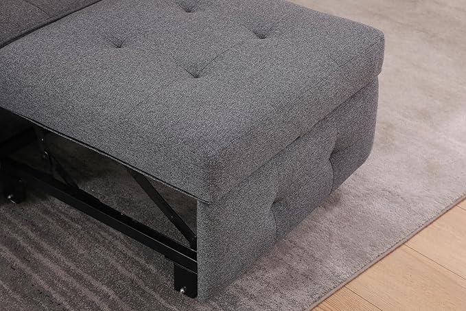 KEIKI Sleeper Chair Bed 3-in-1 Convertible Pull Out Sleeper Chair Bed Convertible Sofa Bed with USB Ports Side Pocket Single Armchair for Small Spaces Living Room Apartment Antique Grey