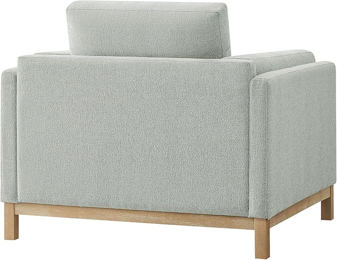 Modway Roscoe Fabric Armchair in Mist - Comfortable Deep Seat Accent Chair with Arms for Living Room or Bedroom