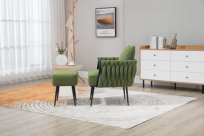 Velvet Accent Chair Modern Upholstered Armchair Tufted Chair with Metal Frame Single Leisure Chairs for Living Room Bedroom