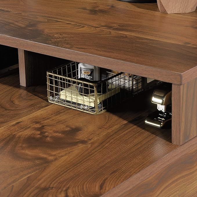Sauder Clifford Place L-Desk L: 59.06 x W: 53.54 x H: 30.2 in Grand Walnut finish