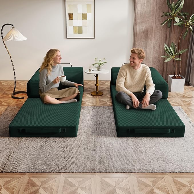 78.8 Convertible Sofa Bed 4-in-1 Folding Sleeper Couches Frameless SofaPull Out Couch Memory Foam Floor SofaNo Assembly Boneless Couch for Living Room