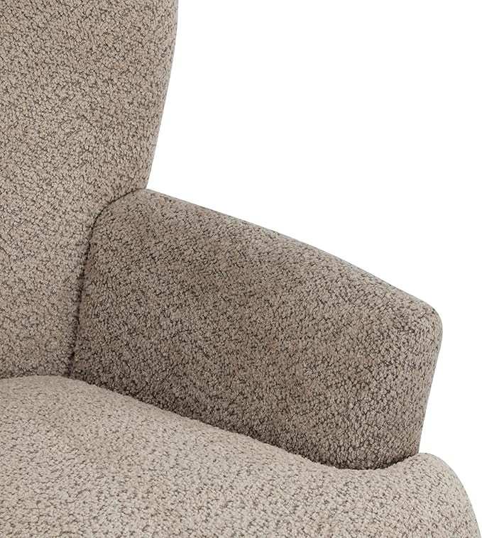 Christopher Knight Home Colby Boucle Upholstered Club Chair Living Room Accent Chair Wooden Frame Flared Armrest Plush Thick Cushion Reading Lounge Chair Space-Saving Furniture Light Brown