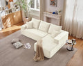 107.5 Modular Sectional Sofa with L-Shape Chaise Upholstered Couches for Living Room with Deep Seat No Assembly Required Corduroy Cloud Couches (Right-Facing Chaise
