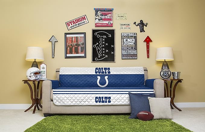 Pegasus Sports NFL Unisex NFL Sofa Couch Reversible Furniture Protector with Elastic Straps 75-inches by 110-inches