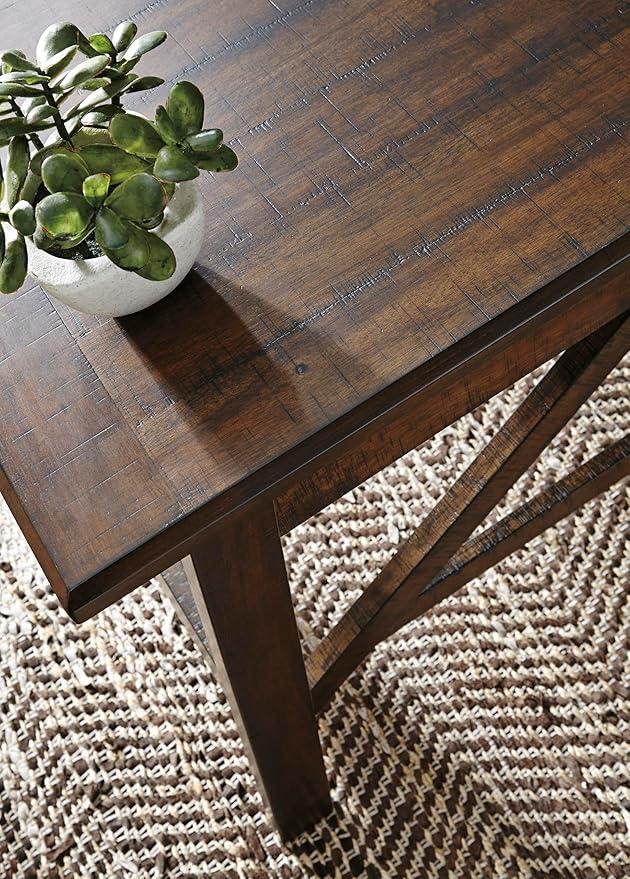 Signature Design by Ashley Baldridge Home Office Desk Rustic Industrial Desk With Drawers Wood Construction Smooth-Gliding Storage for Workspaces Ideal Office Desk for Home Offices Brown