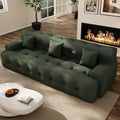 OUYESSIR 114 Boneless CouchCloud Couch3D Mesh Fabric Comfy Sofa3 Seater Modern Curved Sofa for Living RoomBedroom and ApartmentNo Assembly RequiredGreen