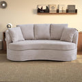 Chifee &amp Vingol 73 Modern Curved Sofa 3 Seater Comfy Cloud Couch Deep Seat Upholstered Sofa with Removable Cover for Living RoomTaupe