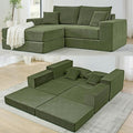 Boneless Couches for Living Room Modern Corduroy Couch Convertible Sleeper Sofa Folding Sofa Bed Mattress Couch for Bedroom Small Spaces - No Assembly Needed in Green