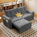 73.2 inch 2-in-1 Convertible Sofa Bed with Cup Holder | Space-Saving Sleeper for Small Apartments Dorms &amp Offices | Guest Ready in Seconds(Grey +Corduroy)