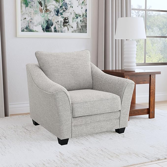Coaster Home Furnishings - Tomkins - Wood - Upholstered Accent Chair with Sloped Arms Reversible Back Cushion and Block Legs - Living Room - Light Grey - 509673