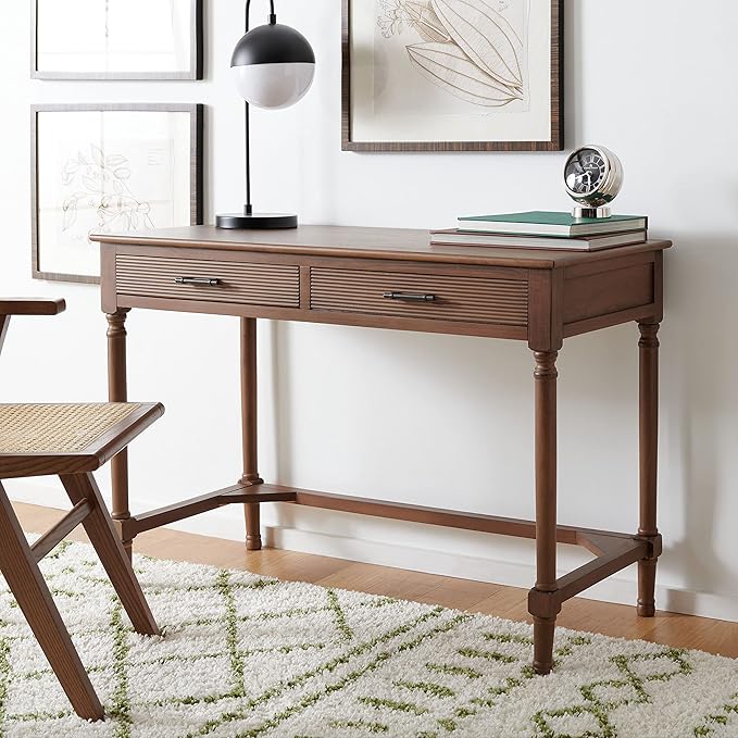 SAFAVIEH Home Collection Layce Brown 2-Drawer Computer Table Office Desk Table