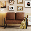HAOBO Home Loveseat Couch Bench Settee for Living Room Upholstered Small Sofa Couch PU Leather Banquette Lounge Bench for Dining Room Bedroom Funiture