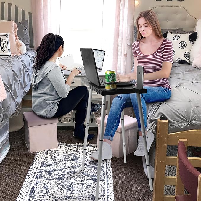 Portable Laptop Computer Stand Desk Table Compact Foldable Lightweight 3 lbs  Adjustable Height 19-29 inches For Remote Work Travel Home Office School
