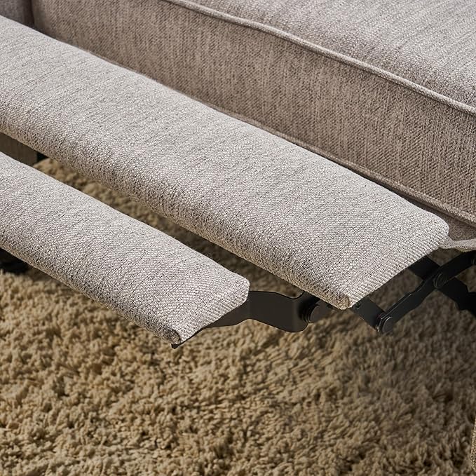KEIKI Push Back Chair Wide Recliner Sofa Modern Chaise Lounge with Wing Back and Nailhead Trim for Bedroom and Living Room