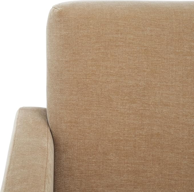 SAFAVIEH Couture Collection Taylor Modern Light Brown Velvet Upholstered Accent Chair (Fully Assembled)