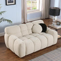 GNIXUU 65” Boucle Cloud Sofa Modern Tufted loveseat Sofa Couch with 2 Pillows Comfy Marshmallow Couches for Small Space Bedroom Apartment Office(Beige)