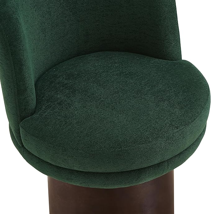 Christopher Knight Home Mirin Upholstered 360° Swivel Accent Chair Chenille Fabric Swivel Barrel Chair Modern Vanity Chair for Living Room Bedroom Green+Brown