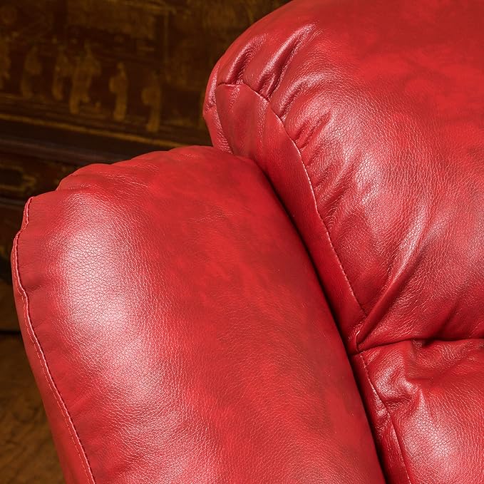 Christopher Knight Home Hawthorne Glider Recliner Leather Oxblood Red