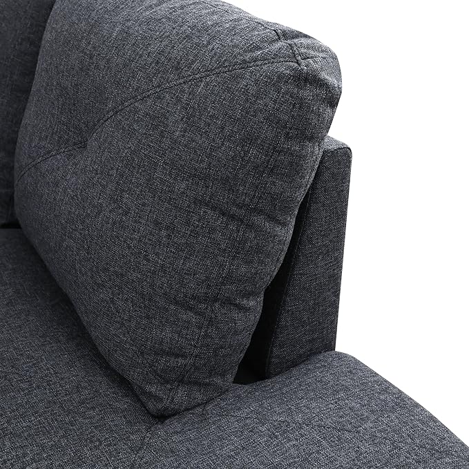 L Shaped Sectional Couch with Ottoman Modern Lounge Modular Sectional Sofa with Storage L Shaped Couch for Living Room Bedroom Dark Grey