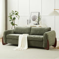 Christopher Knight Home Taki 89 Inches Sofa Couch Cozy Chenille Upholstered 3-Seater Sofa Wood Frame Couches Comfy Home Sofa Living Room and Office Lounge Seating with Armrests Olive Green