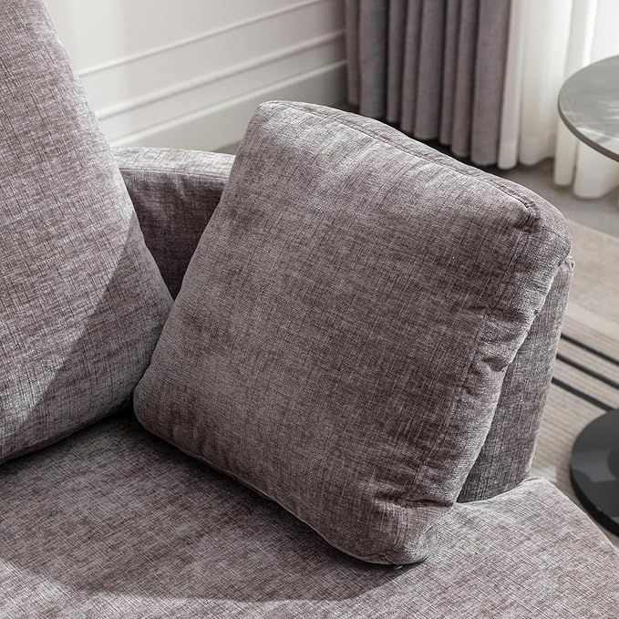 Oversize Round Swivel Chair Cozy Club 360 Degrees Swivel Sofa with 3 Pillows Chenille Fabric for Living Room Lounge Hotel Bedroom 40.2D X 42.1W X 34.3H Inches (Grey)