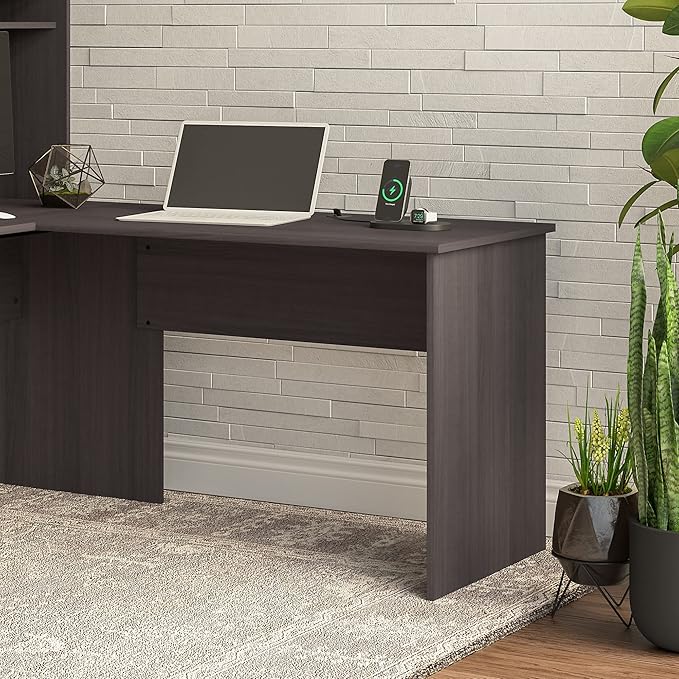 Bush Furniture Cabot 42W Shell Desk Return in Heather Gray