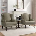 High Back Accent Chairs Set of 2 Comfy Upholstered Fabric Armchair for Living Room Mid Century Modern Club Accent Chair with Solid Wood Legs Single Sofa Reading Chair for Bedroom Light Camel