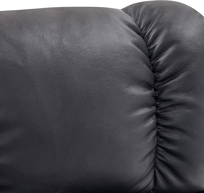 MCombo Swivel Recliners with Ottoman Reclining TV Chairs with Vibration Massage Faux Leather Ergonomic Lounge Chair for Living Room Bedroom 4832 (Black)
