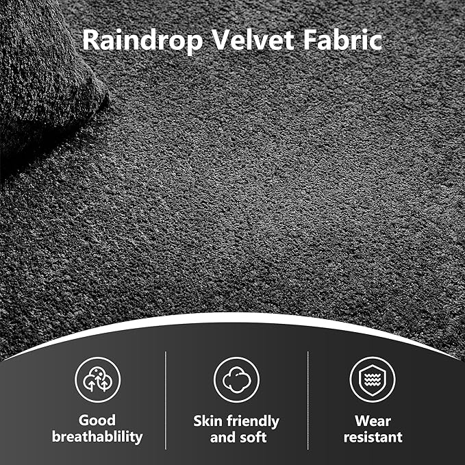 109 Modern Curved Sofa Raindrop Velvet Fabric 5 Seater Curved Shaped Sectional Couch for Living Room Bedroom Office No Assembly