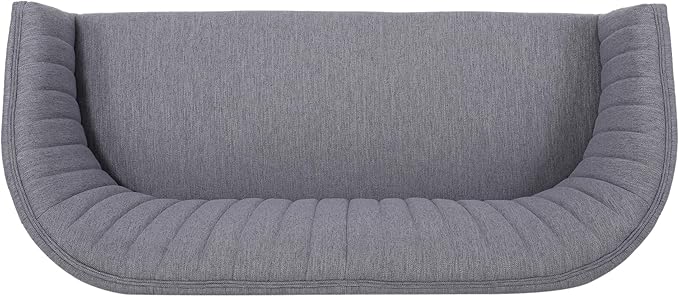 Great Deal Furniture Noble House Galena Mid-Century Fabric Loveseat in Charcoal