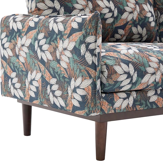 Christopher Knight Home Brena Modern Chenille Upholstered Loveseat Sofa Wooden 2 Seater Sofa Couch with Deep Seat Comfy Cloud Couch for Living Room Bedroom Home Office Green+White