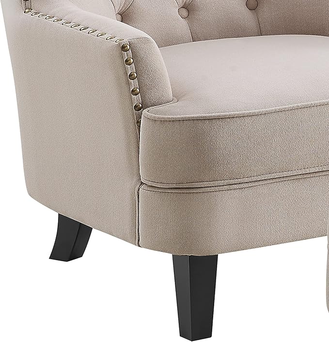 Rosevara Atlas Accent Chairs for Living Room Furniture Living Room Chairs Reading Chair for Room Arm Chairs for Living Room Comfy Chair for Bedroom Small Accent Chairs for Bedroom Velvet Light Cream