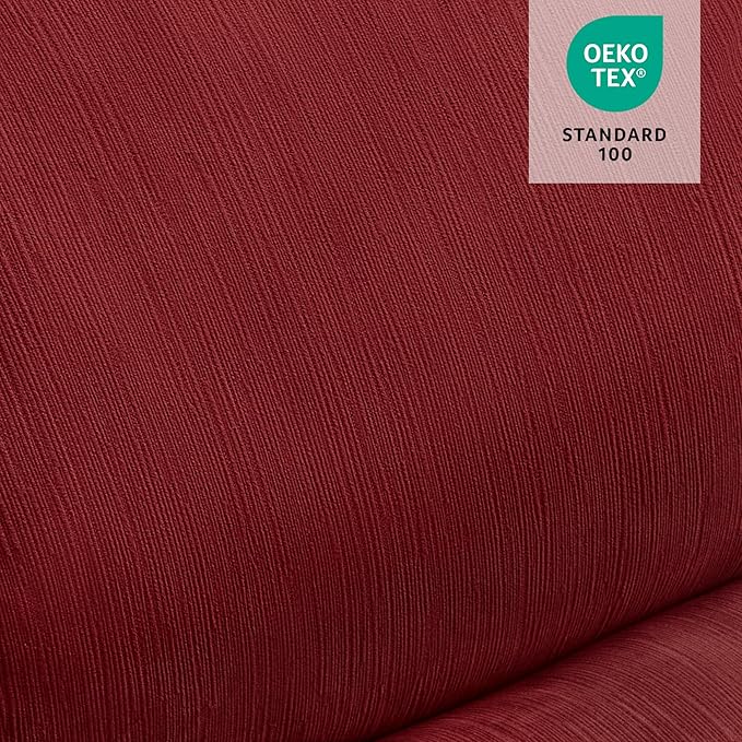 MCombo Power Zero Wall Hugger Recliner Chair for Small Space RV Living Room Power Recliner with Adjustable Headrest USB &amp USB-C Charging Ports Fabric ST257 (Burgundy)