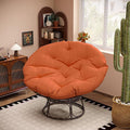 46'' Large Size Papasan Chair (Non-Swivel) with Cushion and Frame Round Lazy Chair for Living Room and Bedroom Orange