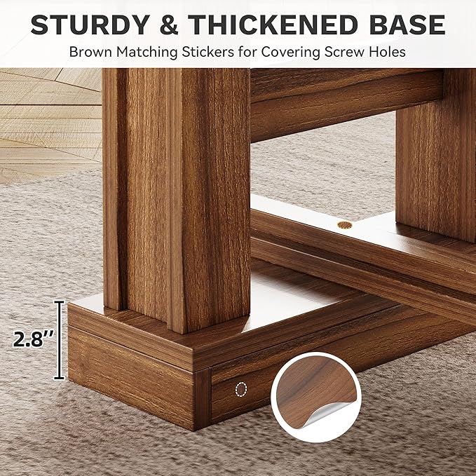 DWVO 70 Inch Computer Desk Large Executive Office Table Workstation Modern Farmhouse Style Laptop Wooden Sturdy Legs Writing Desk Business Furniture for Home Dark Walnut