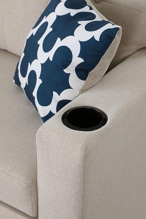 Ball &amp Cast Sectional Sleeper Sofa Couch with Pull Out BedL Shaped Sleeper Sofa Bed with Cupholder ArmrestsConvertible Sleeper Sectional Sofa W/Reversible Storage Chaise&ampBack Cushionfor Liv