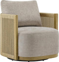 CHITA Braid Swivel Accent Chairs Modern Comfy FSC Certified Armchair with Paper Cord &amp Wood Frame for Living Room and Bedroom Fully Assembled - Mink