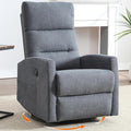360° Swivel Rocking Chair for Nursery Manual Glider Chair Nursing Chair with Side Pockets Polyester Glider for Living Room Heavy Duty Motion Mechanism Gray