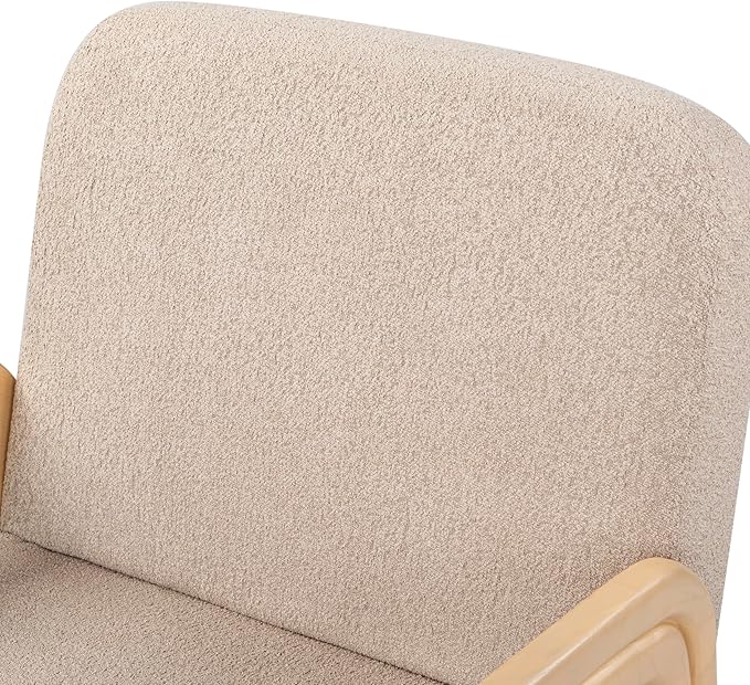 SAFAVIEH Couture Collection Roslina Light Brown Boucle/Natural Accent Chair (Fully Assembled)