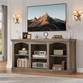 YITAHOME Farmhouse TV Stand for 65 Inch TV Entertainment Center with Adjustable Shelf Large TV Console Table for Living Room (Washed Grey)