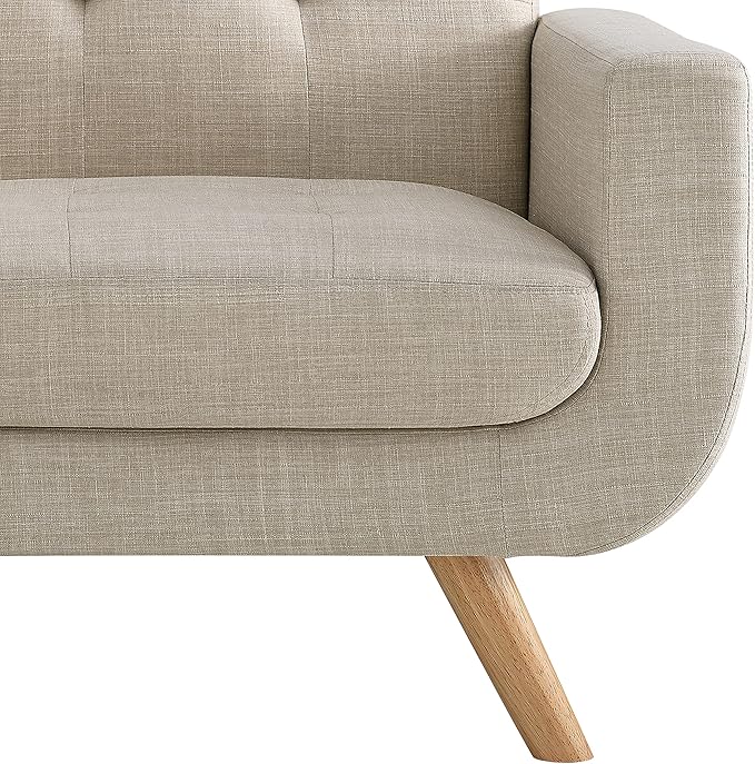 Rosevera Elena Contemporary Accent Armchair with Linen Upholstery Living Room Furniture Natural