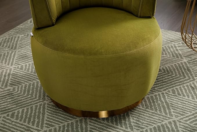 360 Degree Swivel Cuddle Barrel Accent Sofa Chairs Round Armchairs with Wide Upholstered Fluffy Velvet Fabric Chair for Living Room Bedroom Office Waiting Rooms