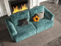EASE MOOSE Boneless Couch for Living Room Compressed Sectional Cloud Sofa Modular Cloud Couch Loveseat 2-Seater Deep Seat Sofas for Small Spaces No Assembly Required Chenille (Blue)