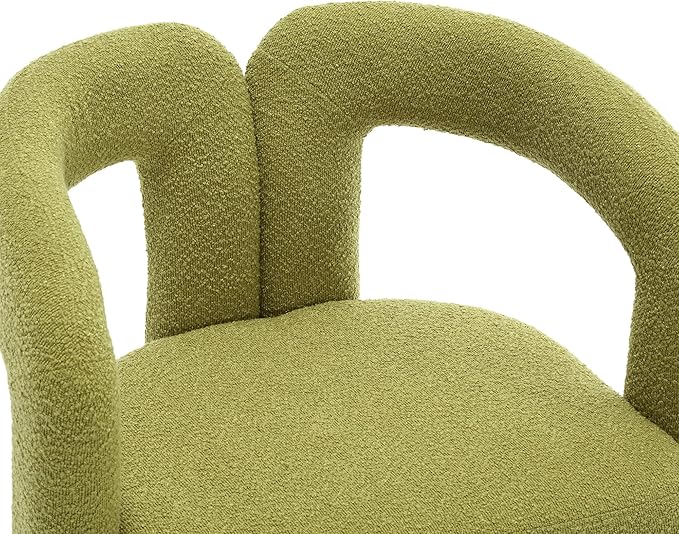 360 Degree Swivel Cuddle Barrel Accent Chairs Round Armchairs with Wide Upholstered Fluffy Fabric Chair for Living Room Bedroom Office Waiting Rooms (Olive Green)