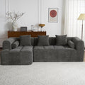101'' Modular Sectional Cloud Couch L-Shape Boneless Couch for Living Room with Deep Seat Comfy Sleeper Sofa for Living Room Apartment Reception Spaces No Assembly Required Dark Grey