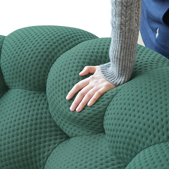 WJShome Modern Bubble Sofa Couch 48.43 Curved Sofas for Living Room Boneless Large Bean Bag ChairDeep Seat Single Couch Floor Sofas Chair Lounge for HomeGreen