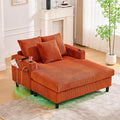 KEIKI 50 W Corduroy Oversized Recliner Single Sofa Couch with Deep Seat3 PillowsUSB ChargingCup Holder and Side Pocket Design