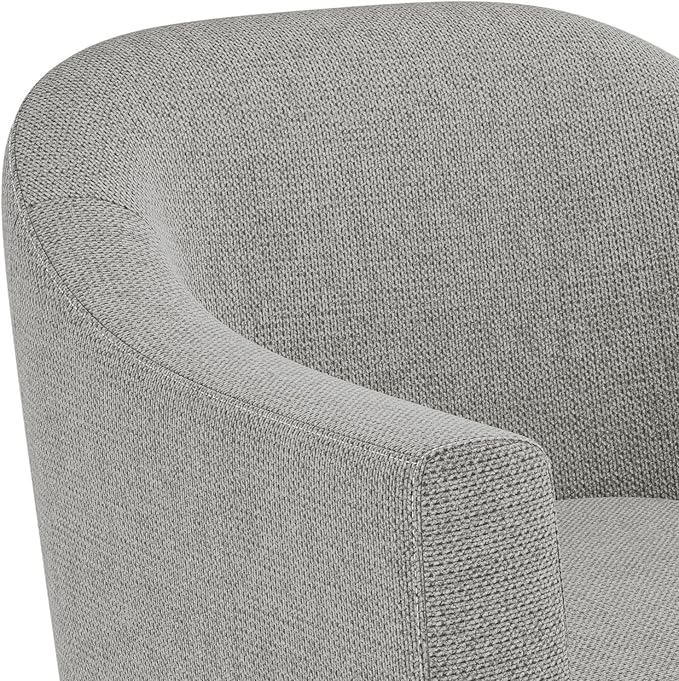 SIMPLIHOME Thorne Accent Chair - 30 inch Wide Upholstered Contemporary Arm Chair in Classic Grey for Living Room or Bedroom with Curved Back Removable Cushion and Durable Fabric Upholstery