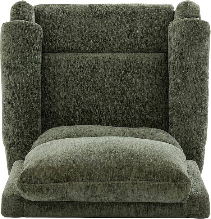 Christopher Knight Home Harper Massage Recliner Chair with 8 Modes Chenille Upholstered Recliner Sofa Swivel Massage Chair with a Side Storage Pocket for Living Room/Bedroom Head Support Green