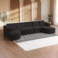 144 Boneless Couches for Living Room Modern U Shaped Sectional Couch with Chaise Lounge Comfy Deep Seat Cloud Sofa No Assembly Required (Dark Grey)